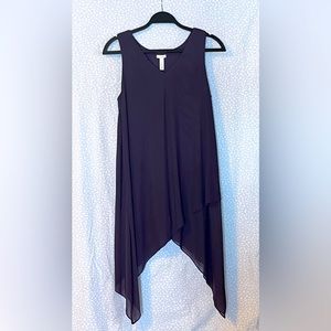 Soma sleeveless tunic, elegant mesh dark purple design with monochromatic lining